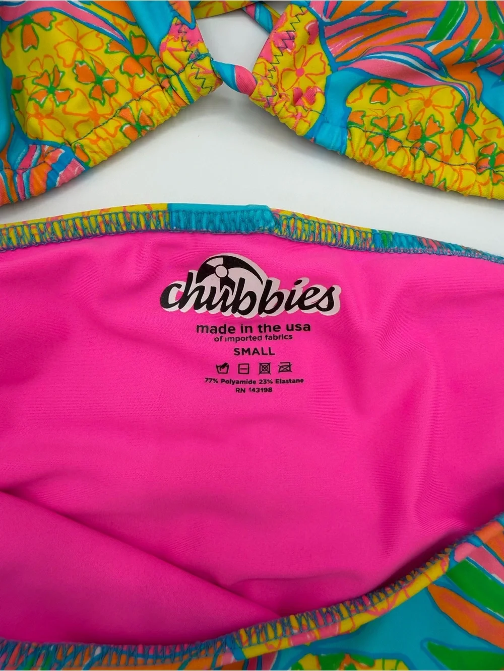 Chubbies Girls Pineapple Print Bikini - Turquoise, Yellow & Pink